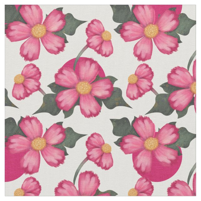 Pink Flowers Seamless Pattern | You Customise Fabric (Close Up)