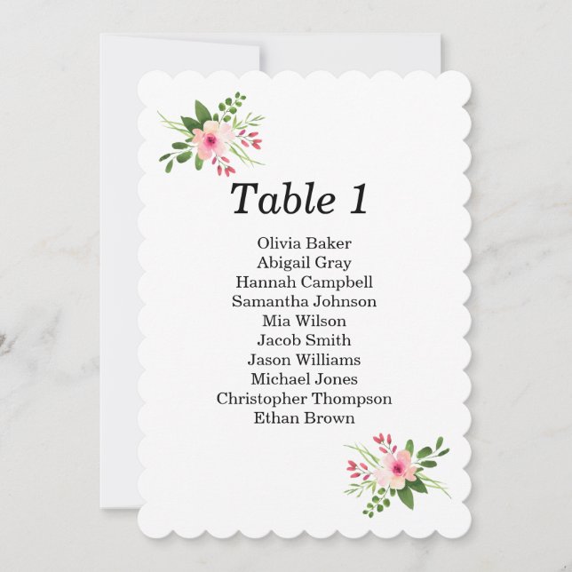 Pink flowers seating chart. Summer garden wedding Invitation (Front)
