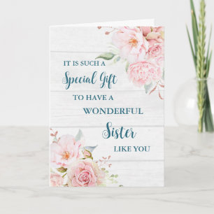 Pink Flowers Sister Happy Mother's Day Card