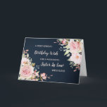 Pink Flowers Sister In Law Birthday Card<br><div class="desc">Pretty and thoughtful greeting card for your sister in law's birthday with light blush pink watercolor flowers and hand lettered style text.</div>