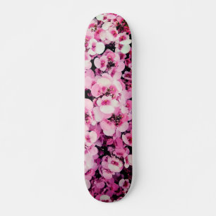 Pink flowers skateboard