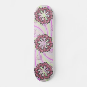Pink Flowers Skateboard