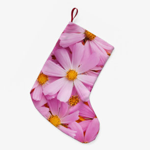 Pink Flowers Small Christmas Stocking