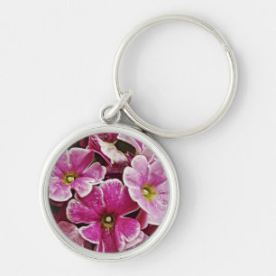 Pink Flowers Small Key Chain