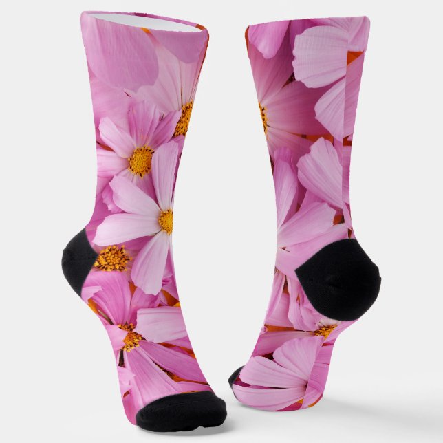 Pink Flowers Socks (Angled)