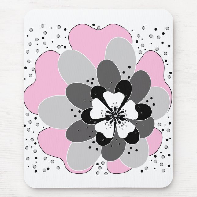 Pink flowers spring summer mouse mat (Front)