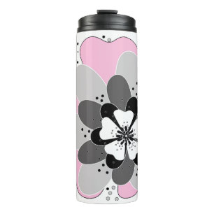 Pink flowers spring summer thermal tumbler