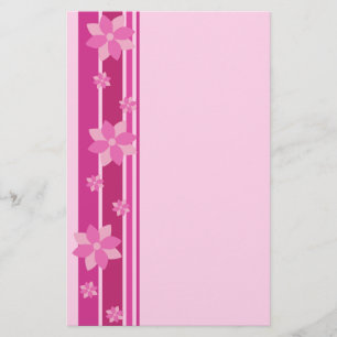 Pink Flowers Stationery