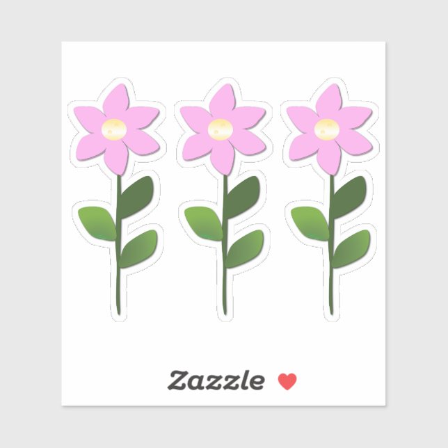 Pink Flowers Sticker (Sheet)