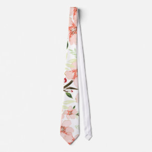 Pink flowers tie