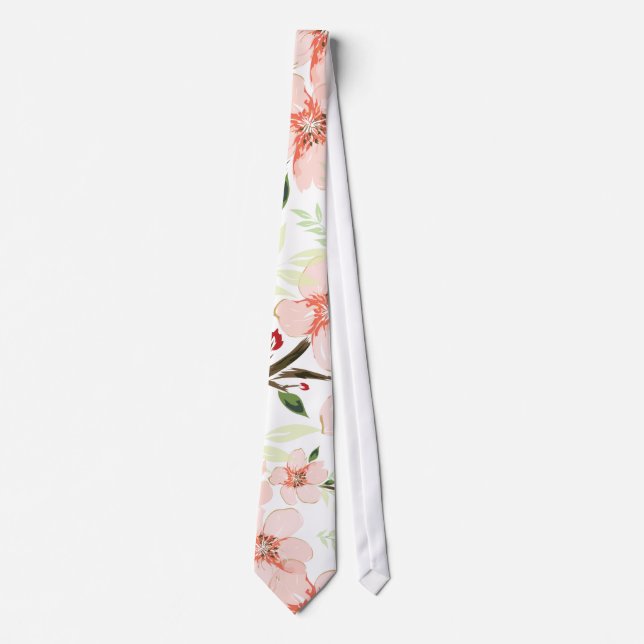 Pink flowers tie (Front)