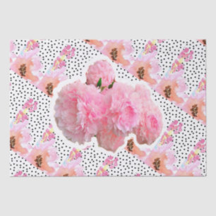 Pink Flowers Tissue Paper