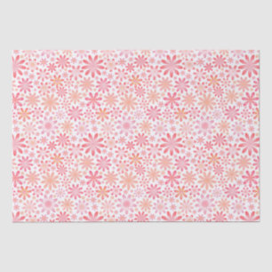 Pink Flowers Tissue Paper