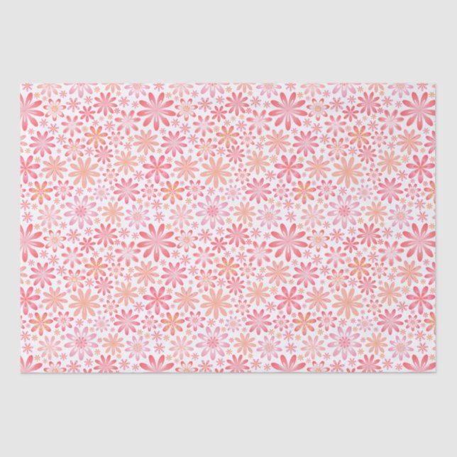 Pink Flowers Tissue Paper (Front)