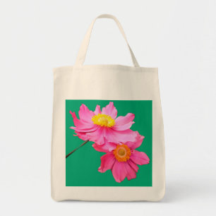 Pink flowers tote bag