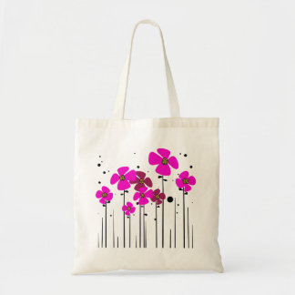 Pink flowers tote bag