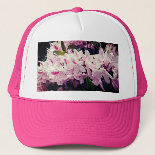 Pink flowers trucker hat