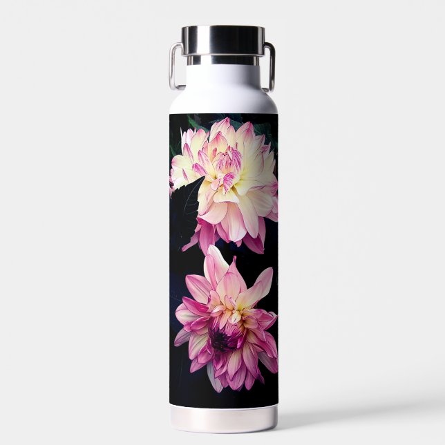Pink flowers water bottle (Front)