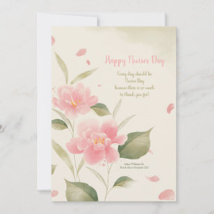 Pink Flowers Watercolor Card