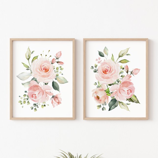 Pink Flowers, Watercolor Flowers, Girl Nursery (Creator Uploaded)