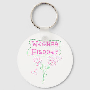 Pink Flowers Wedding Planner Key Ring