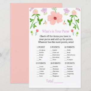 Pink Flowers What's in your purse game