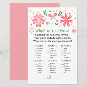 Pink Flowers What's in your purse game