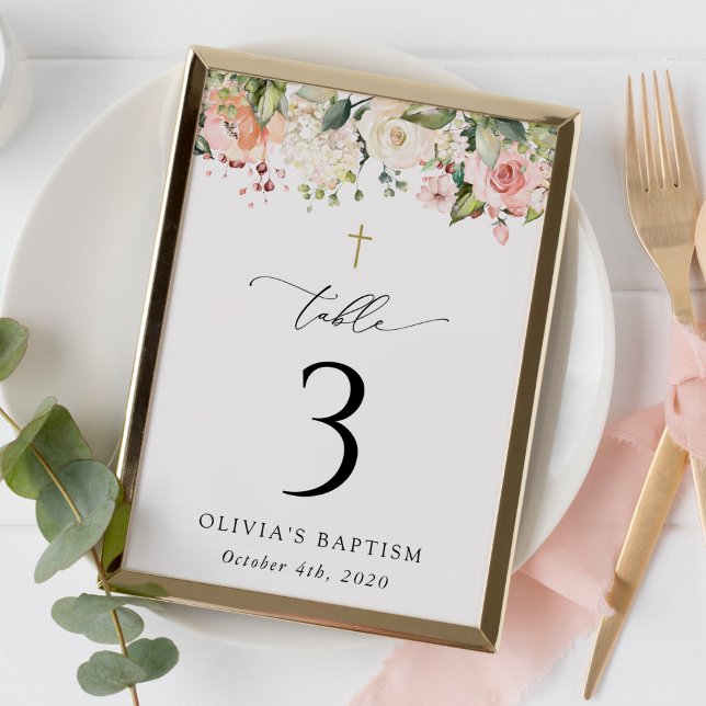 Pink Flowers, White Flowers, Baptism Table Numbers (Creator Uploaded)