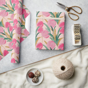 Pink Flowers Wrapping Paper