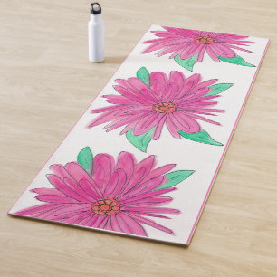 Pink Flowers Yoga Mat