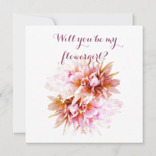 Pink FlowersFlower, Will you be my flowergirl card