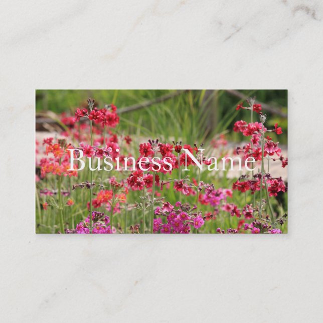 Pink Flowery Business Card (Front)