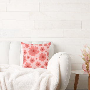 Pink flowery cushion