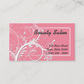 Pink Flowery Swirls Business & Appointment Card