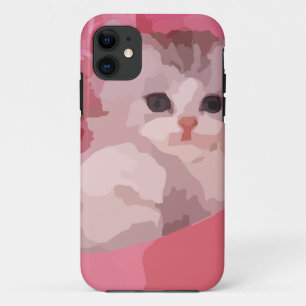 pink fluffy kitten iPhone 11 case