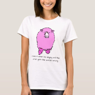 Pink fluffy sheep and funny saying personalised T-Shirt