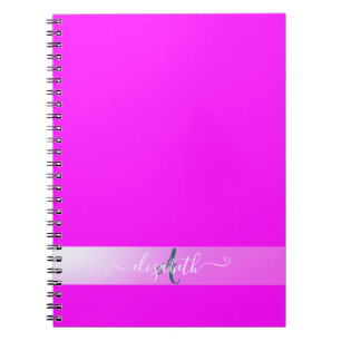 Pink Fluorescent Monogram Notebook