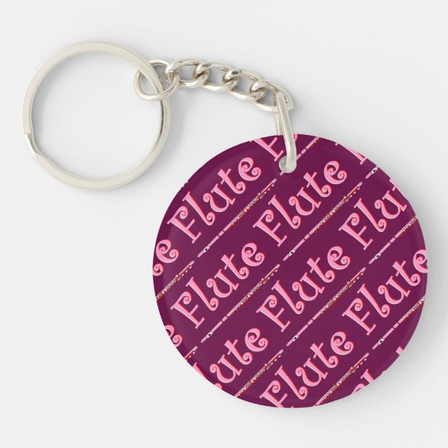 Pink Flute Key Ring (Front)