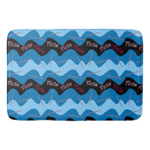 Pink Flute Pattern Bath Mat