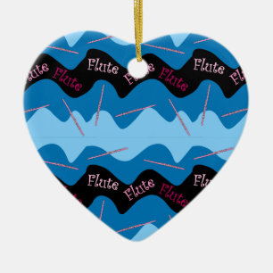 Pink Flute Pattern Ceramic Tree Decoration