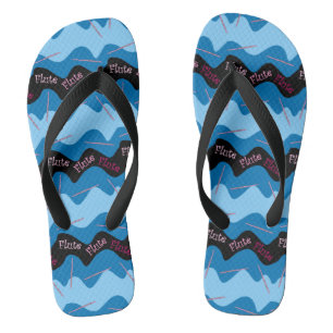Pink Flute Pattern Flip Flops
