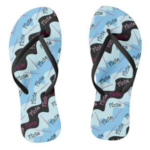 Pink Flute Pattern Flip Flops