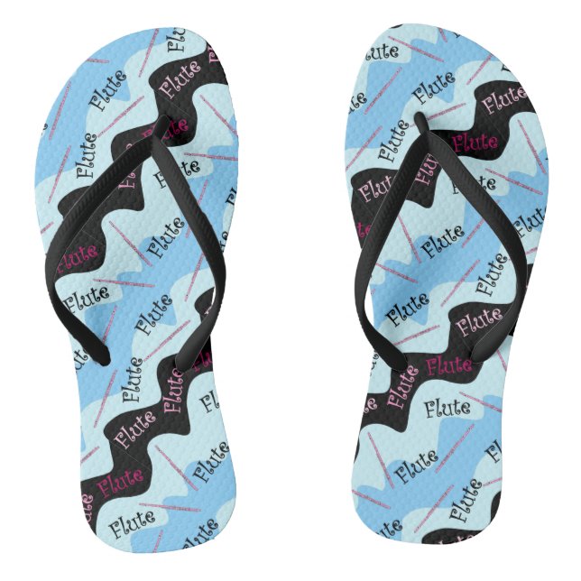 Pink Flute Pattern Flip Flops (Footbed)