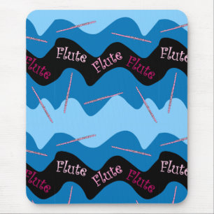 Pink Flute Pattern Mouse Mat