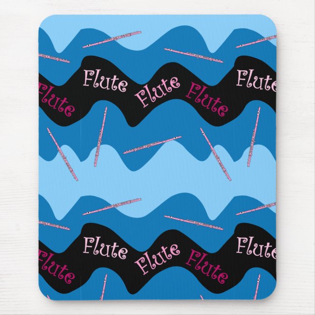 Pink Flute Pattern Mouse Mat (Front)