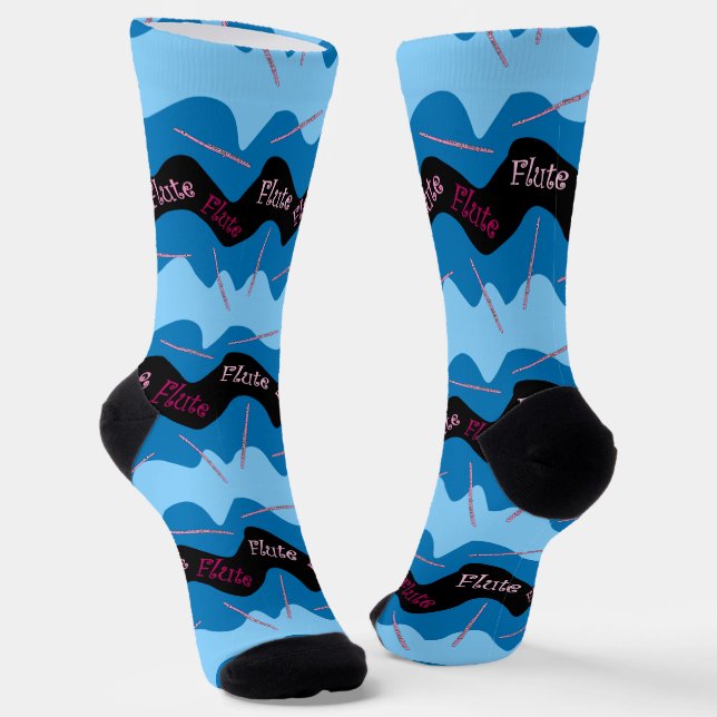 Pink Flute Pattern Socks (Angled)