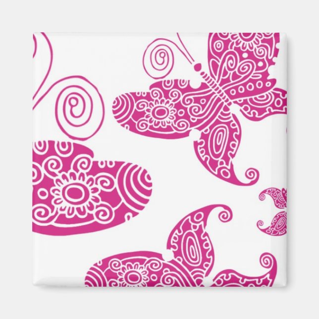 Pink Flutter Magnet (Front)
