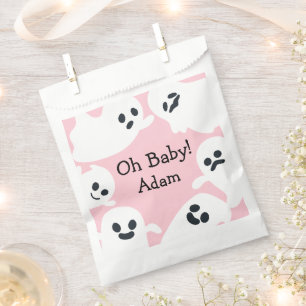 Pink Flying Ghost Halloween Baby Shower Favour Bags