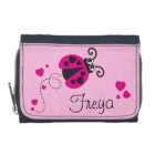 Pink flying ladybug / ladybird add your name purse