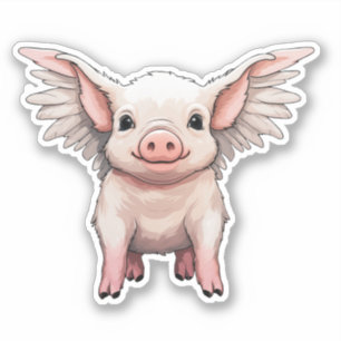 Pink Flying Pig sticker